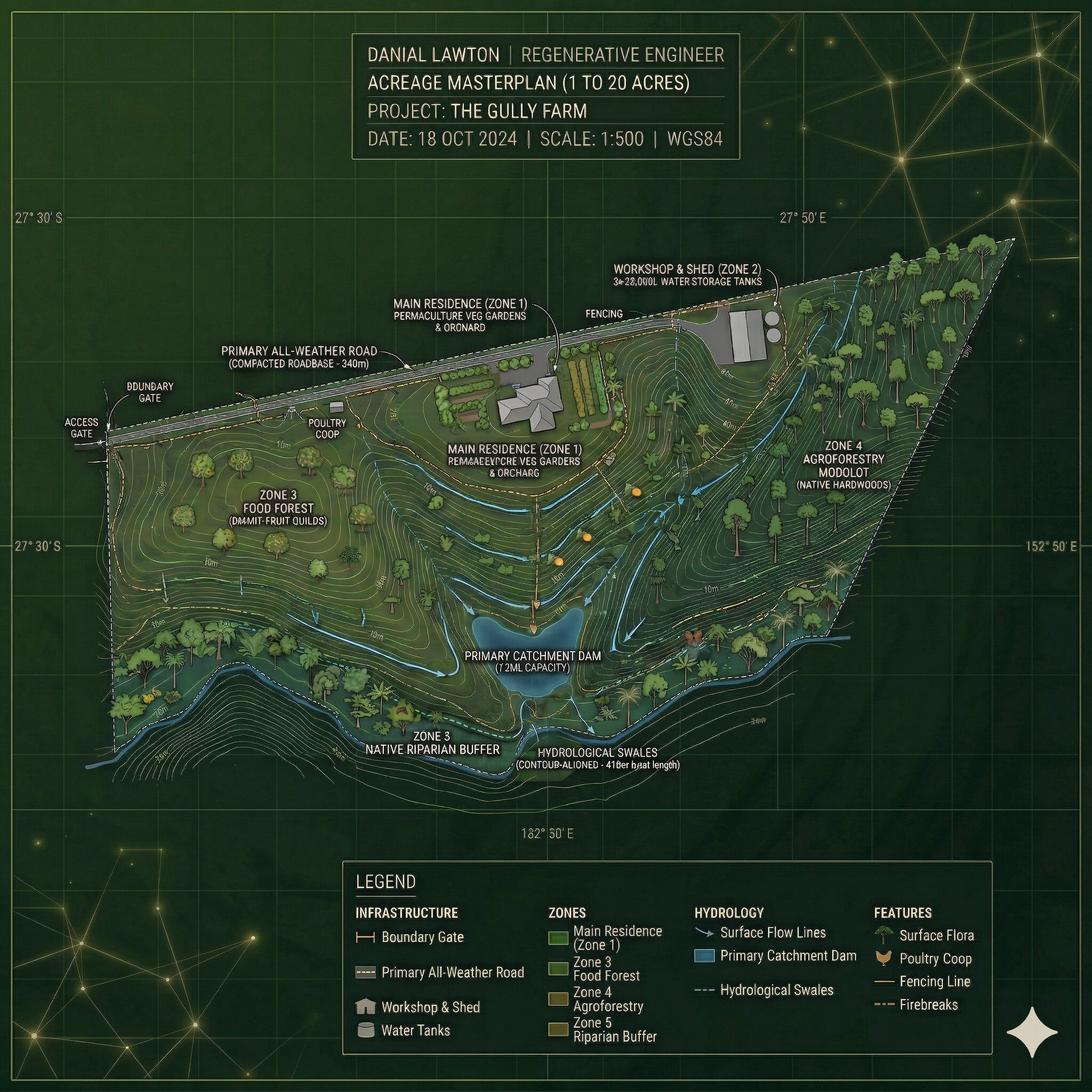 1 to 20 acres map design